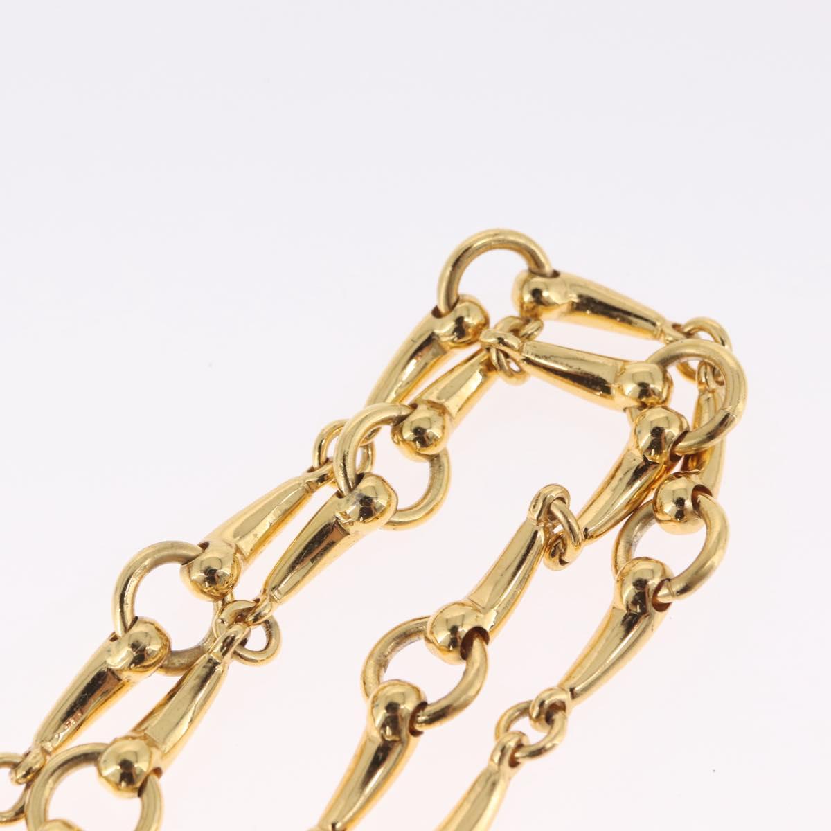 GUCCI Horsebit Chain Belt Metal 30.3"" Gold Auth 212166M