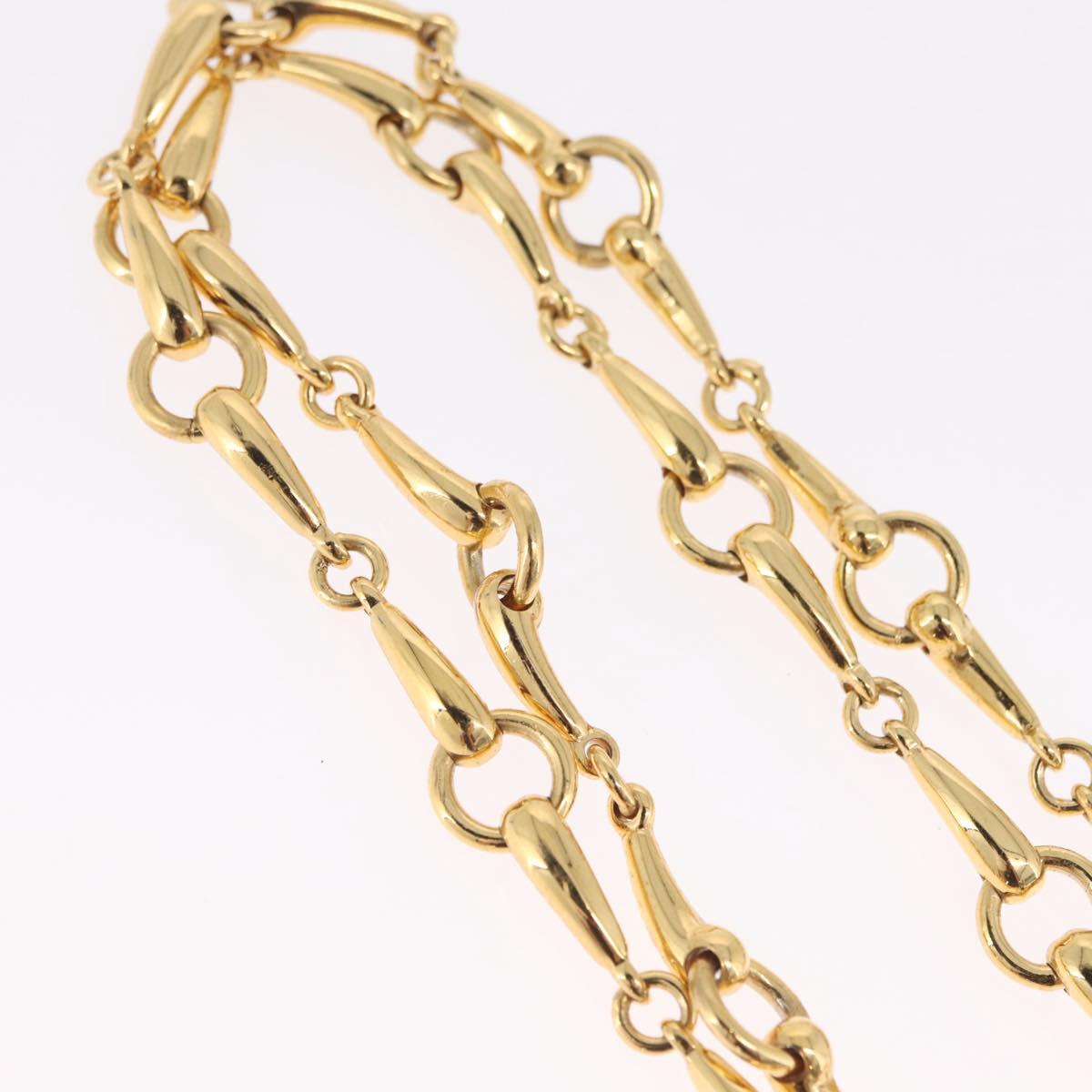 GUCCI Horsebit Chain Belt Metal 30.3"" Gold Auth 212166M