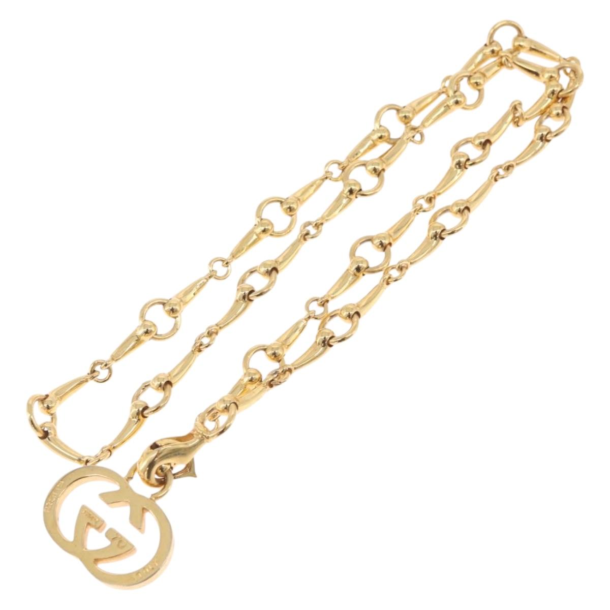GUCCI Horsebit Chain Belt Metal 30.3"" Gold Auth 212166M