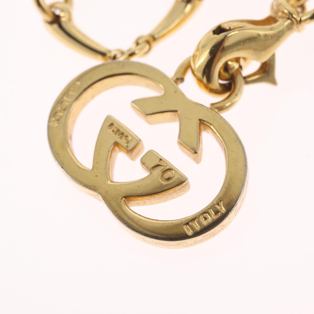 GUCCI Horsebit Chain Belt Metal 30.3"" Gold Auth 212166M