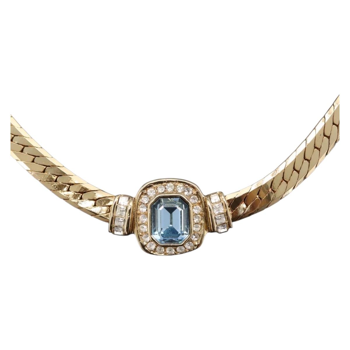 Christian Dior Necklace Metal Gold Auth 212167M