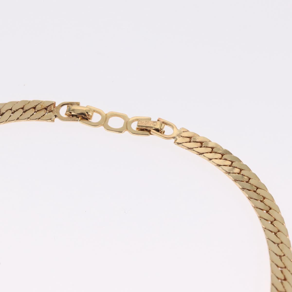 Christian Dior Necklace Metal Gold Auth 212167M