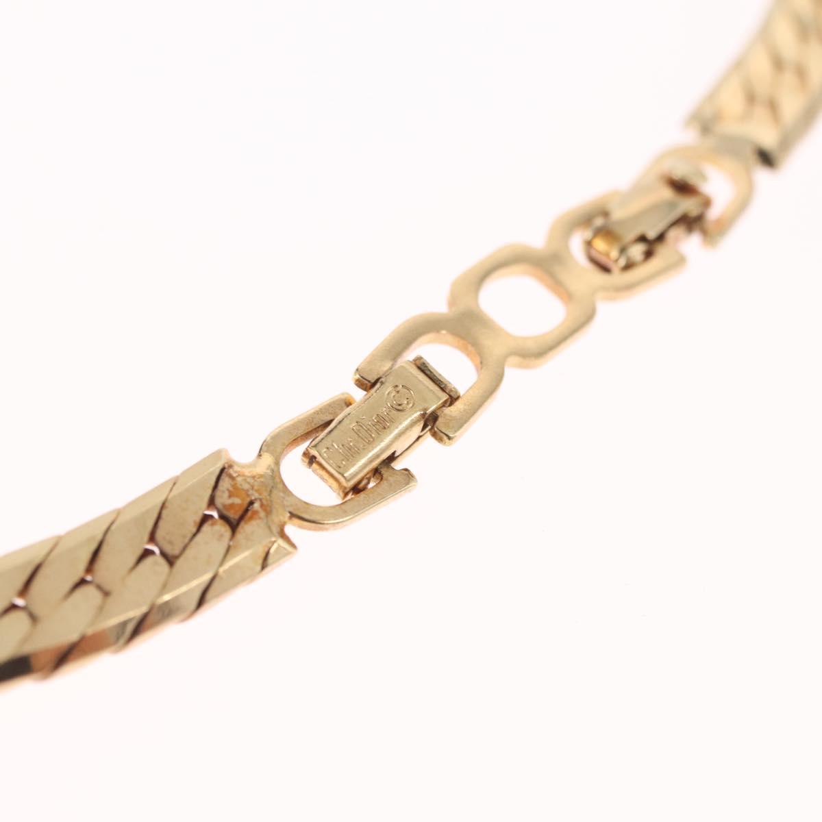 Christian Dior Necklace Metal Gold Auth 212167M