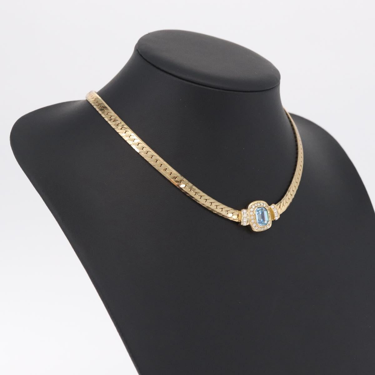 Christian Dior Necklace Metal Gold Auth 212167M