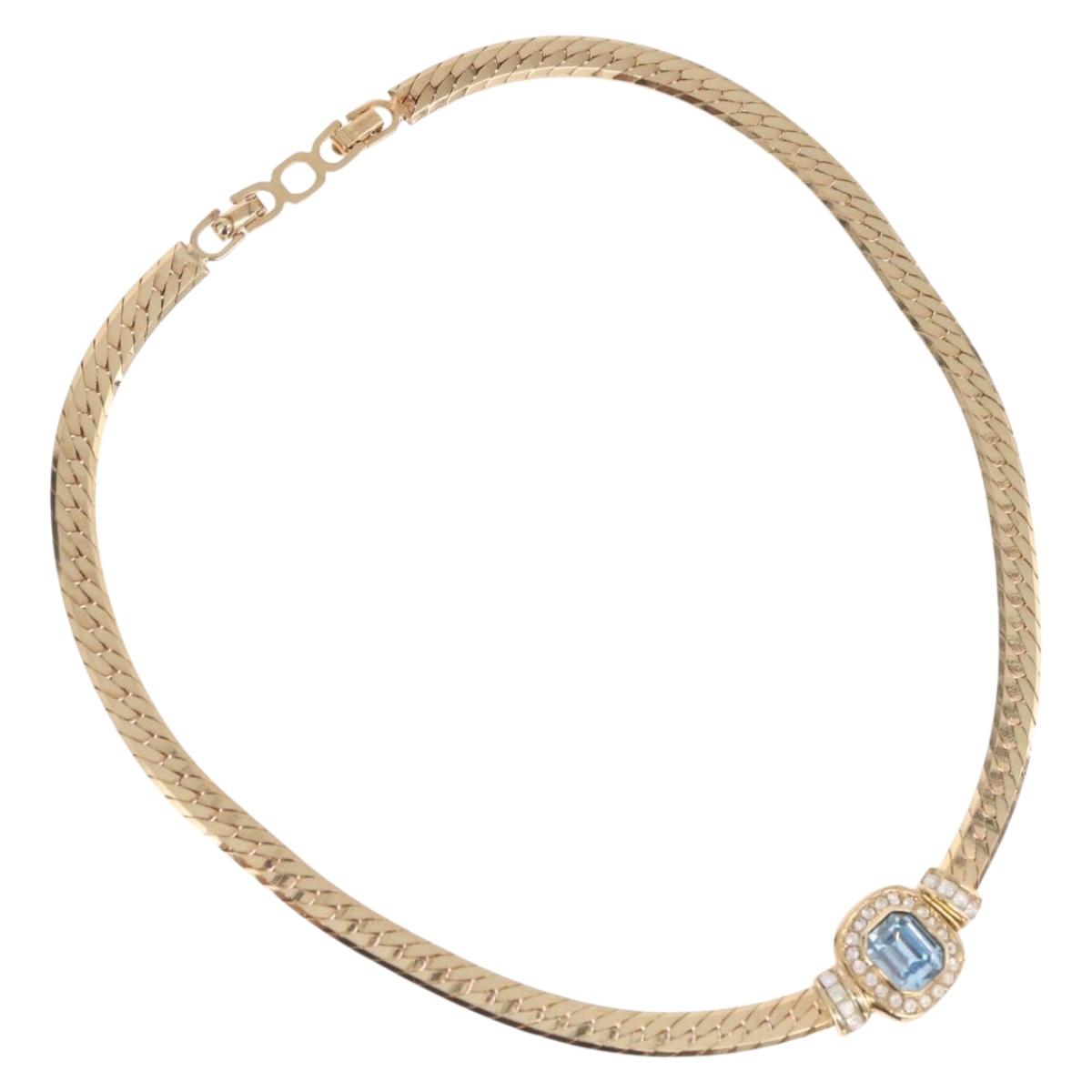 Christian Dior Necklace Metal Gold Auth 212167M