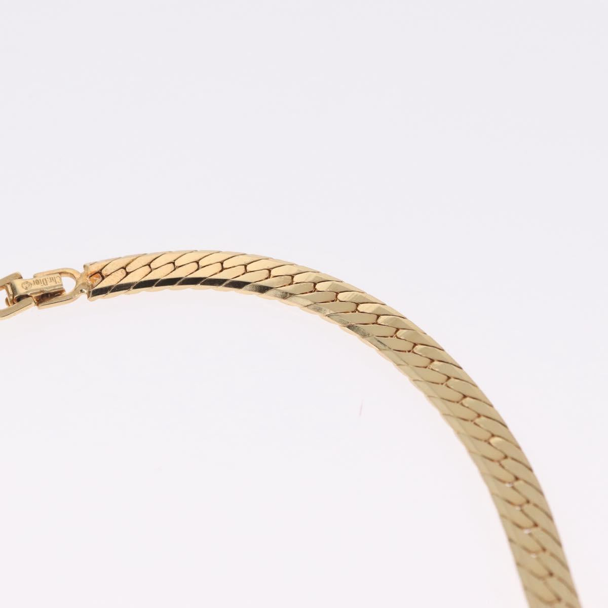 Christian Dior Necklace Metal Gold Auth 212167M
