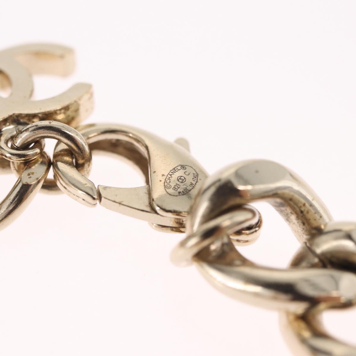 CHANEL Bracelet Metal Champagne Gold CC Auth 212168M