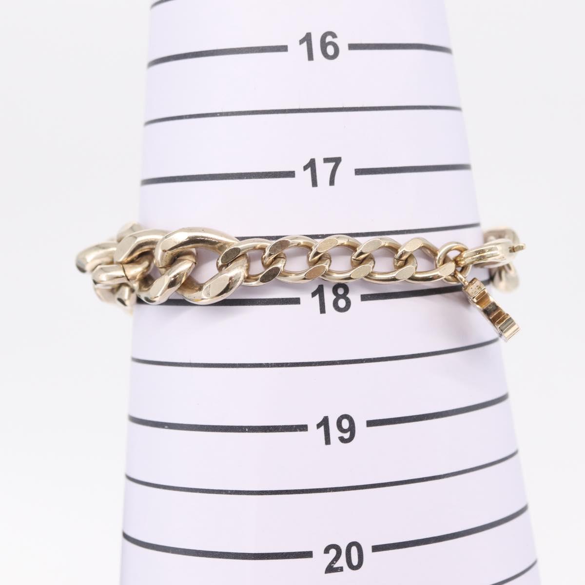 CHANEL Bracelet Metal Champagne Gold CC Auth 212168M