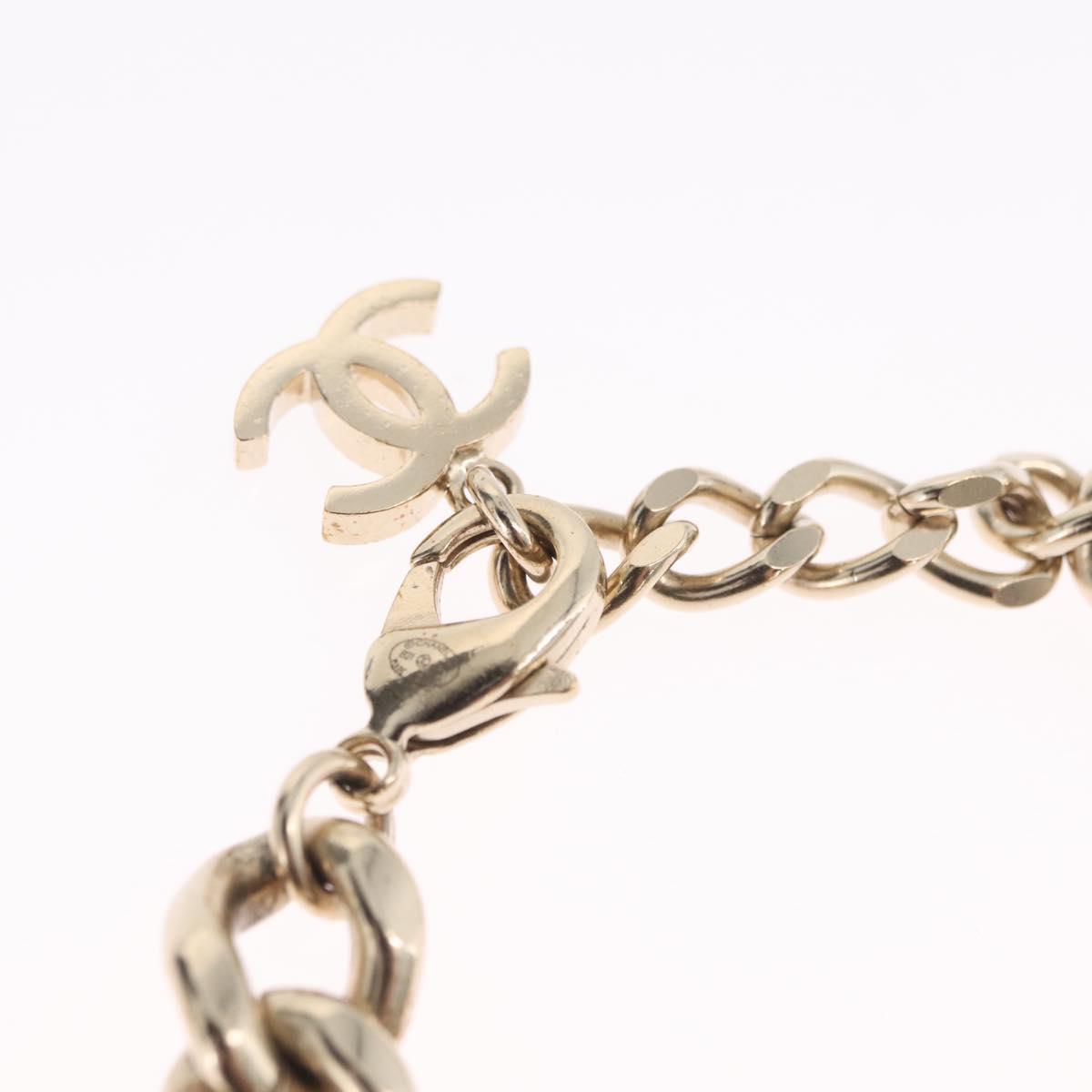 CHANEL Bracelet Metal Champagne Gold CC Auth 212168M