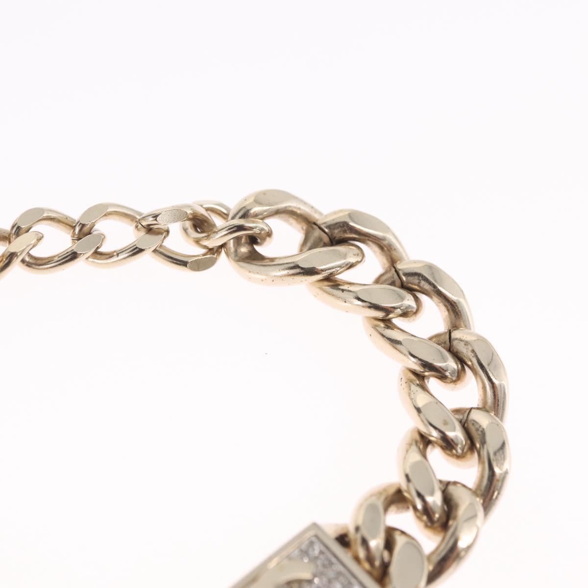 CHANEL Bracelet Metal Champagne Gold CC Auth 212168M