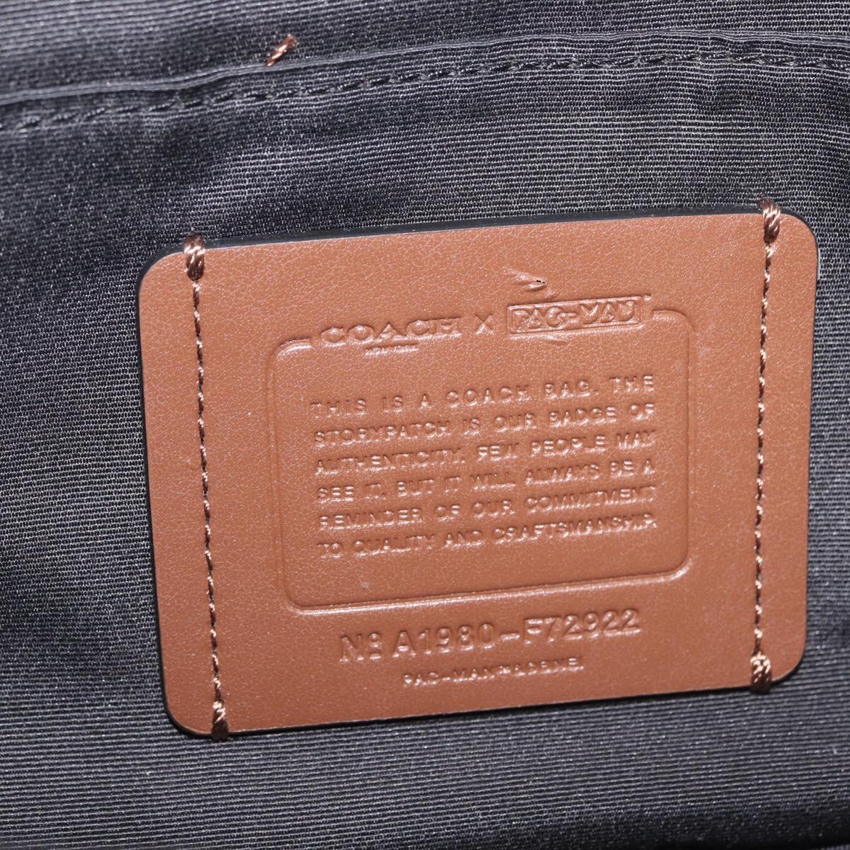 Coach x PAC MAN Waist bag Leather Brown Silver Auth 212402M