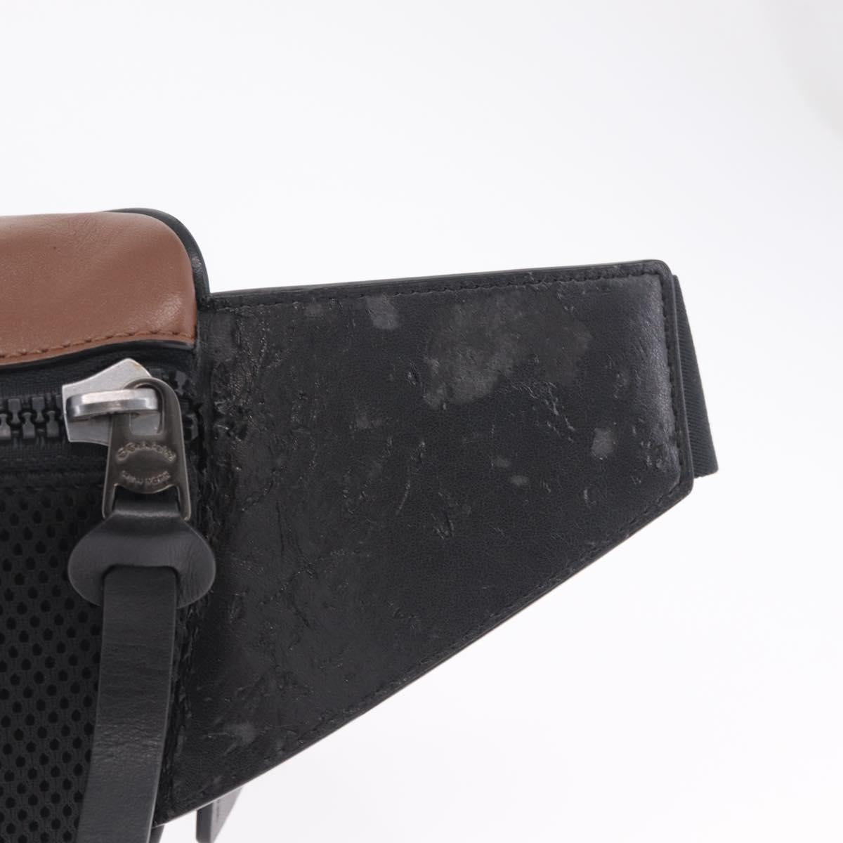 Coach x PAC MAN Waist bag Leather Brown Silver Auth 212402M