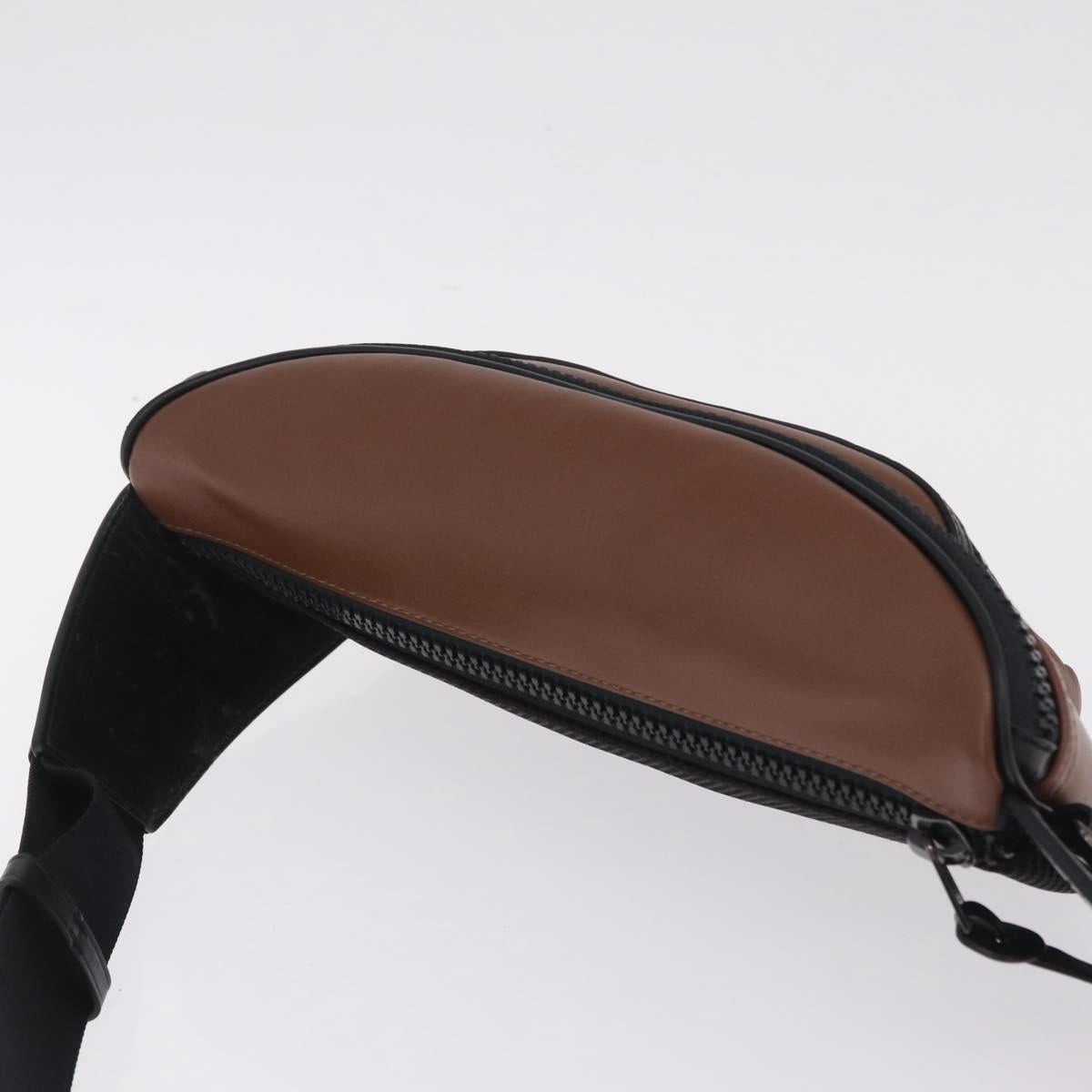 Coach x PAC MAN Waist bag Leather Brown Silver Auth 212402M