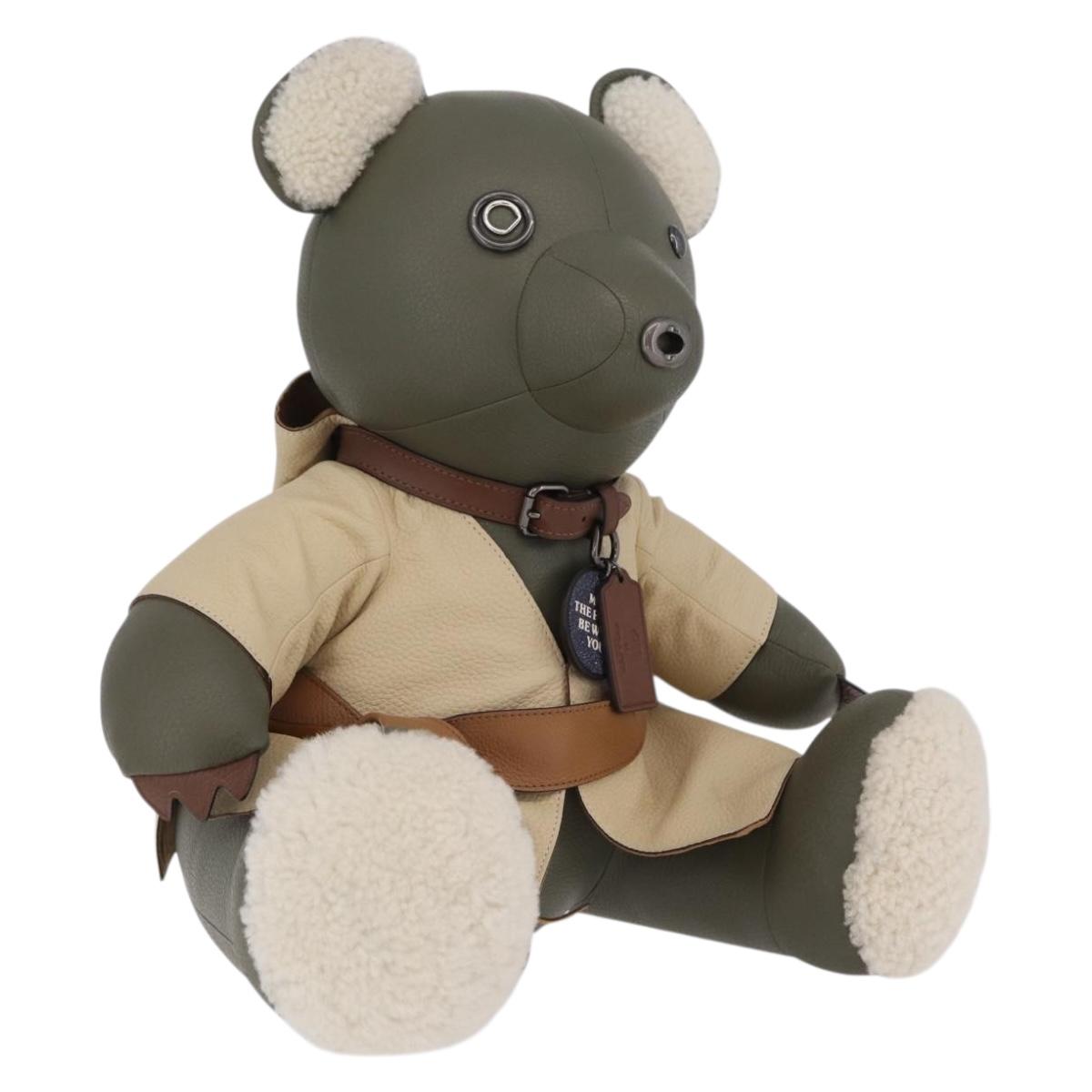 Coach COACHxSTAR WARS Collectible Bear Yoda Stuffed Leather Green Auth 212404M