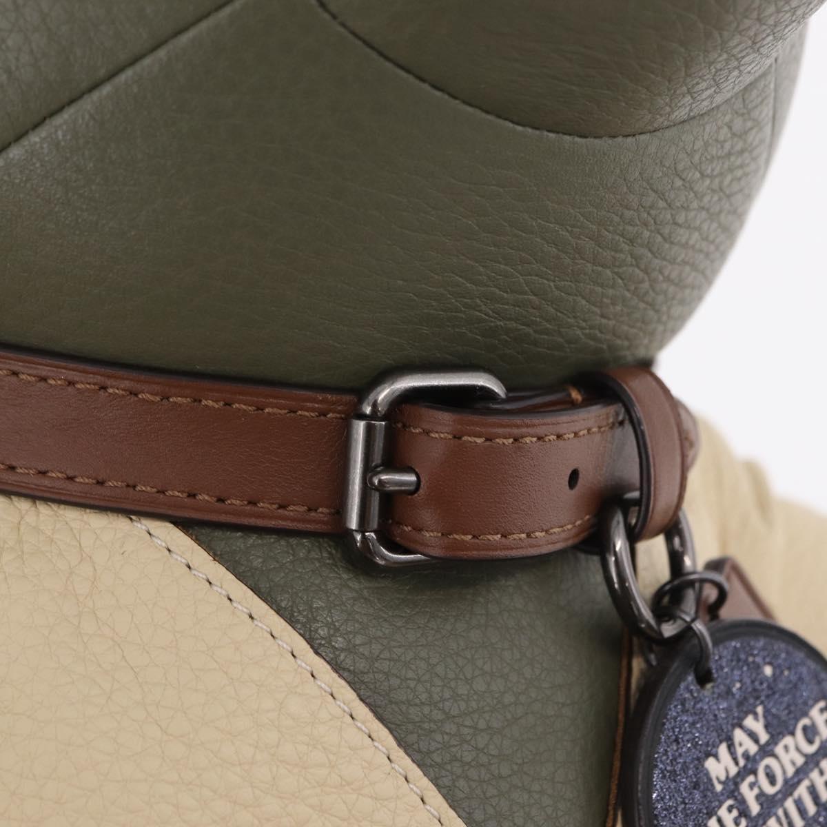 Coach COACHxSTAR WARS Collectible Bear Yoda Stuffed Leather Green Auth 212404M