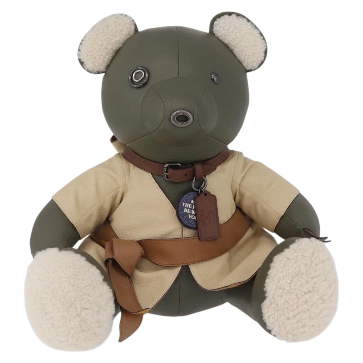 Coach COACHxSTAR WARS Collectible Bear Yoda Stuffed Leather Green Auth 212404M