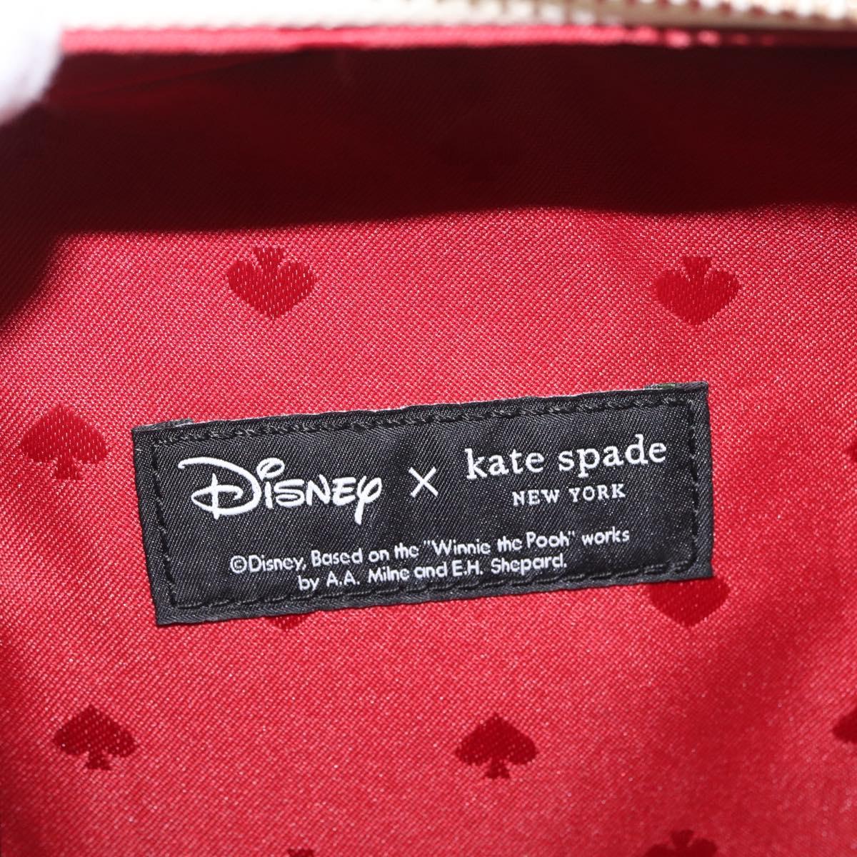 kate spade x Disney Shoulder Bag Leather 2way Beige Gold Auth 212408M