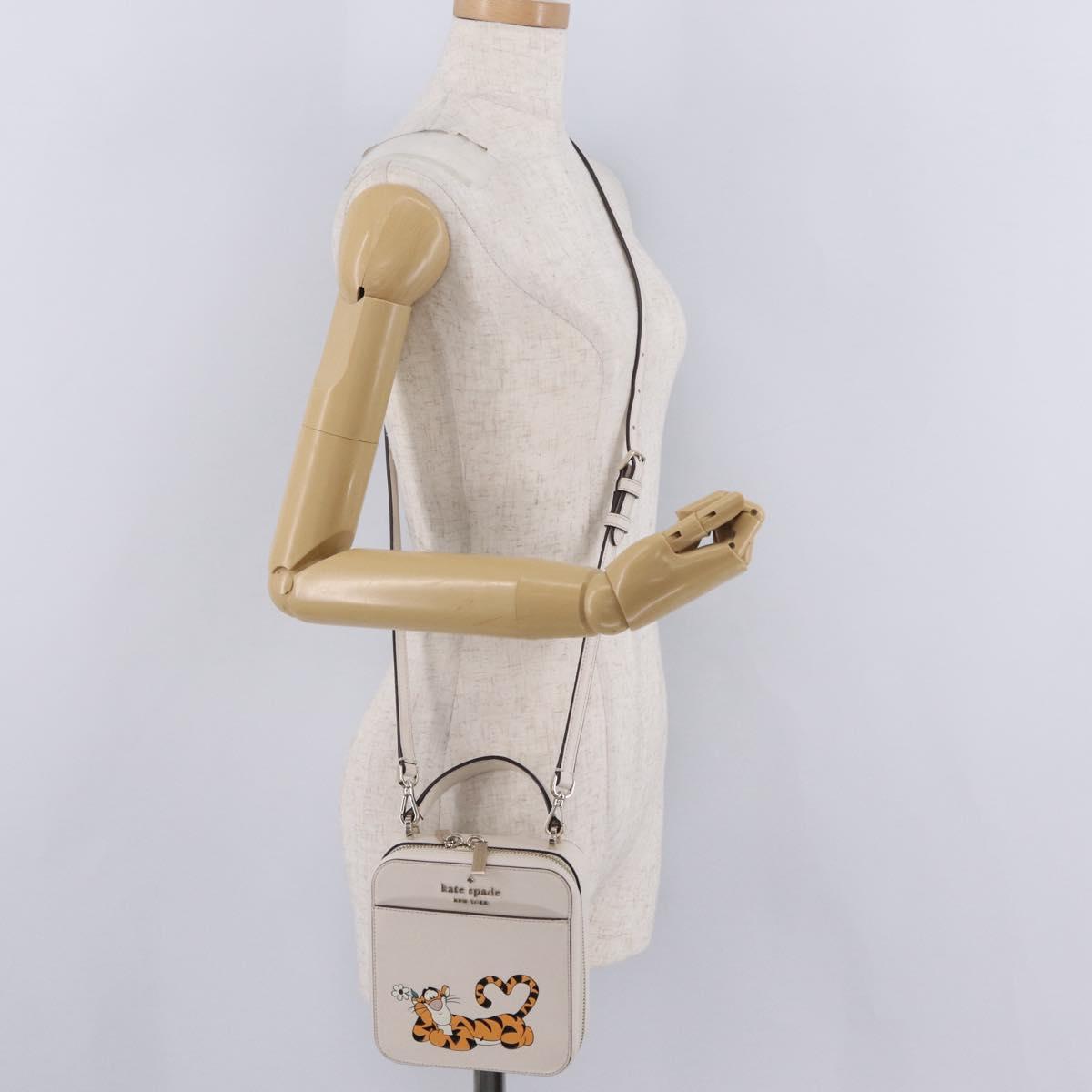 kate spade x Disney Shoulder Bag Leather 2way Beige Gold Auth 212408M