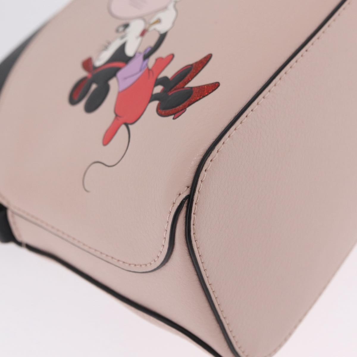 kate spade x Disney Minnie Mouse Shoulder Bag Leather Pink Gold Auth 212409A