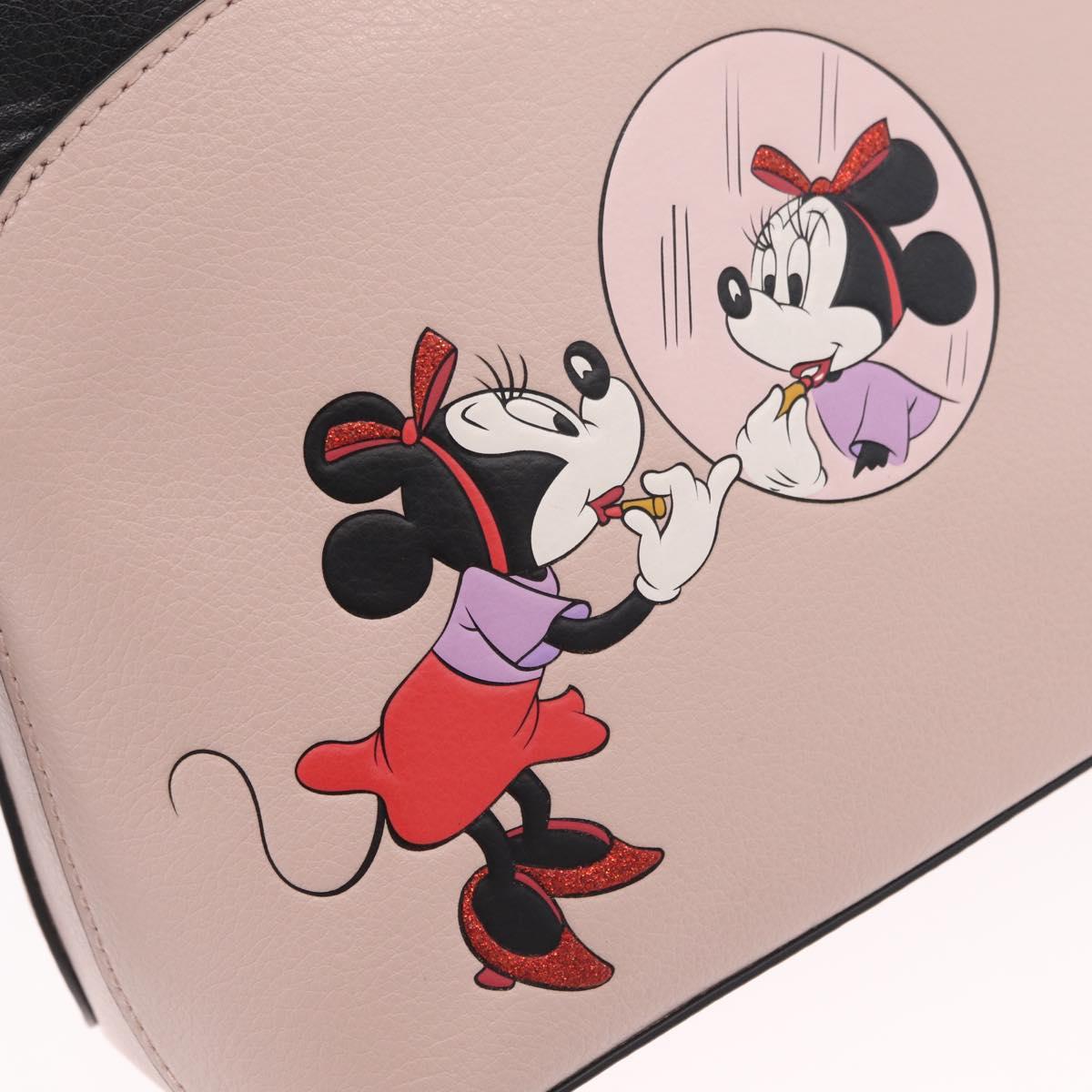 kate spade x Disney Minnie Mouse Shoulder Bag Leather Pink Gold Auth 212409A
