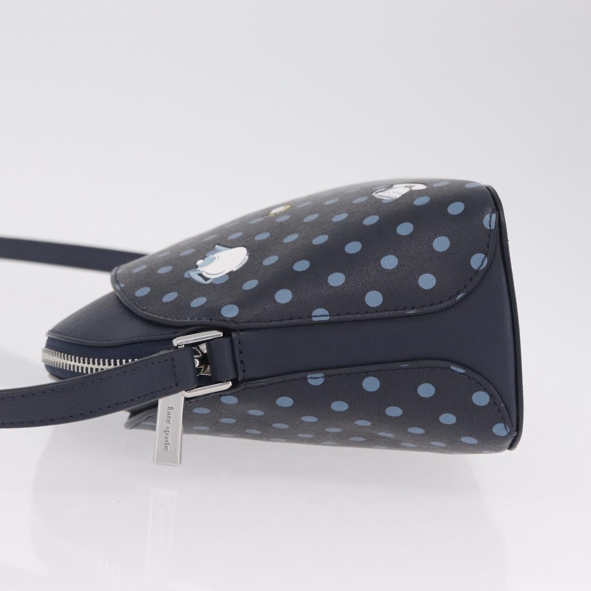 kate spade x Disney Alice in Wonderland Bag Leather Navy Silver Auth 212411M