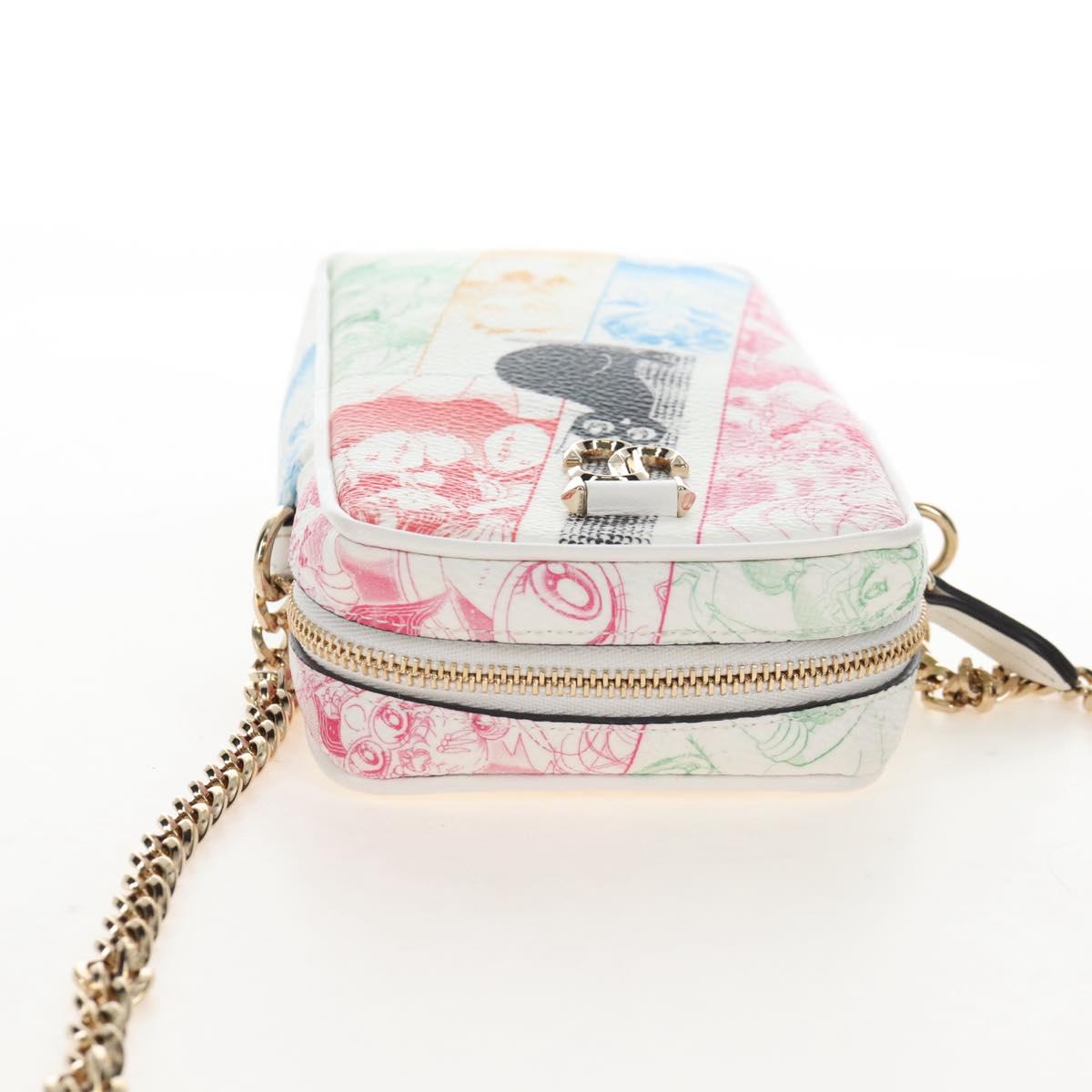 Jimmy Choo Shoulder Bag Leather White Gold Auth 212415SM