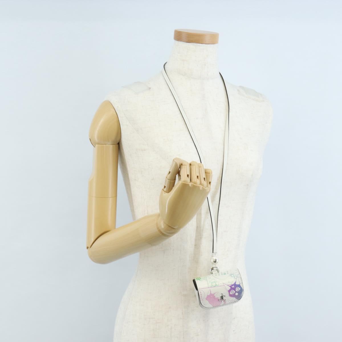 Jimmy Choo AirPods Case Luna Artemis Diana Leather White Auth 212418SM