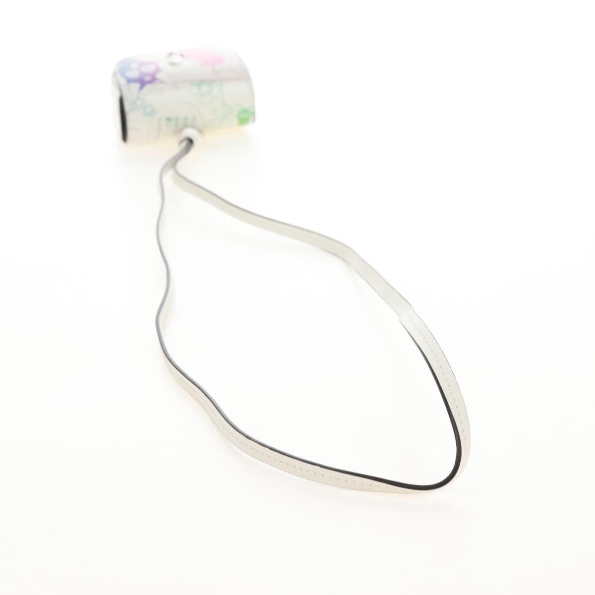 Jimmy Choo AirPods Case Luna Artemis Diana Leather White Auth 212418SM