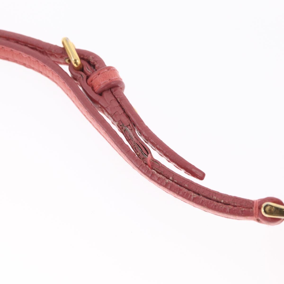 Miu Miu Matelasse Clutch Bag Leather Gold Pink Auth 212420A