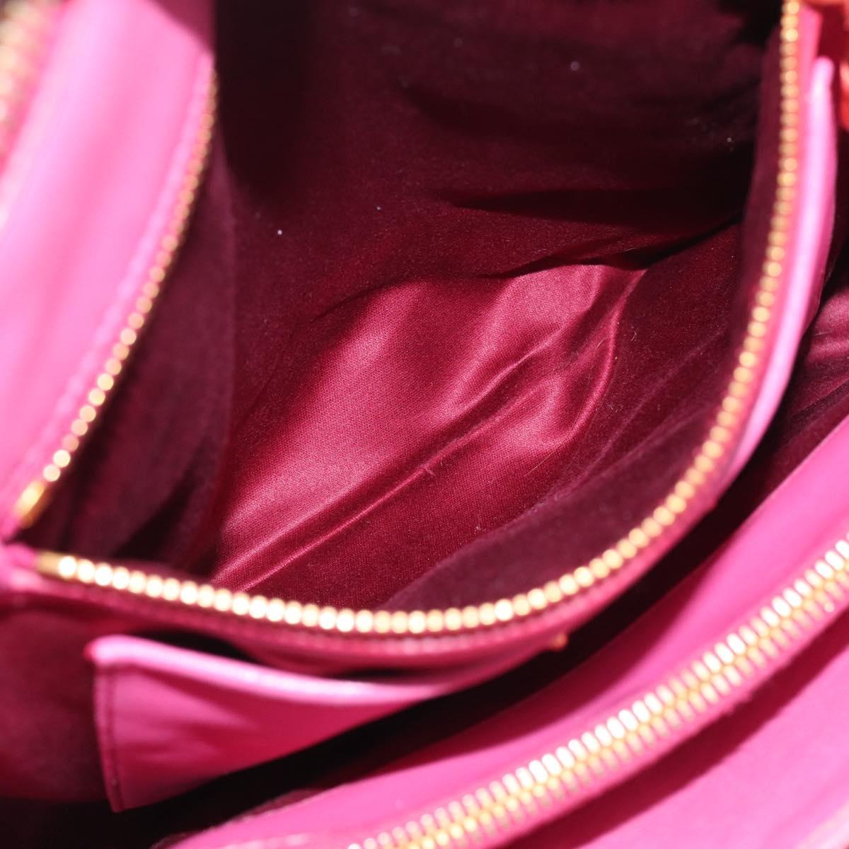 Miu Miu Matelasse Hand Bag Leather 2way Pink Gold Auth 212423M