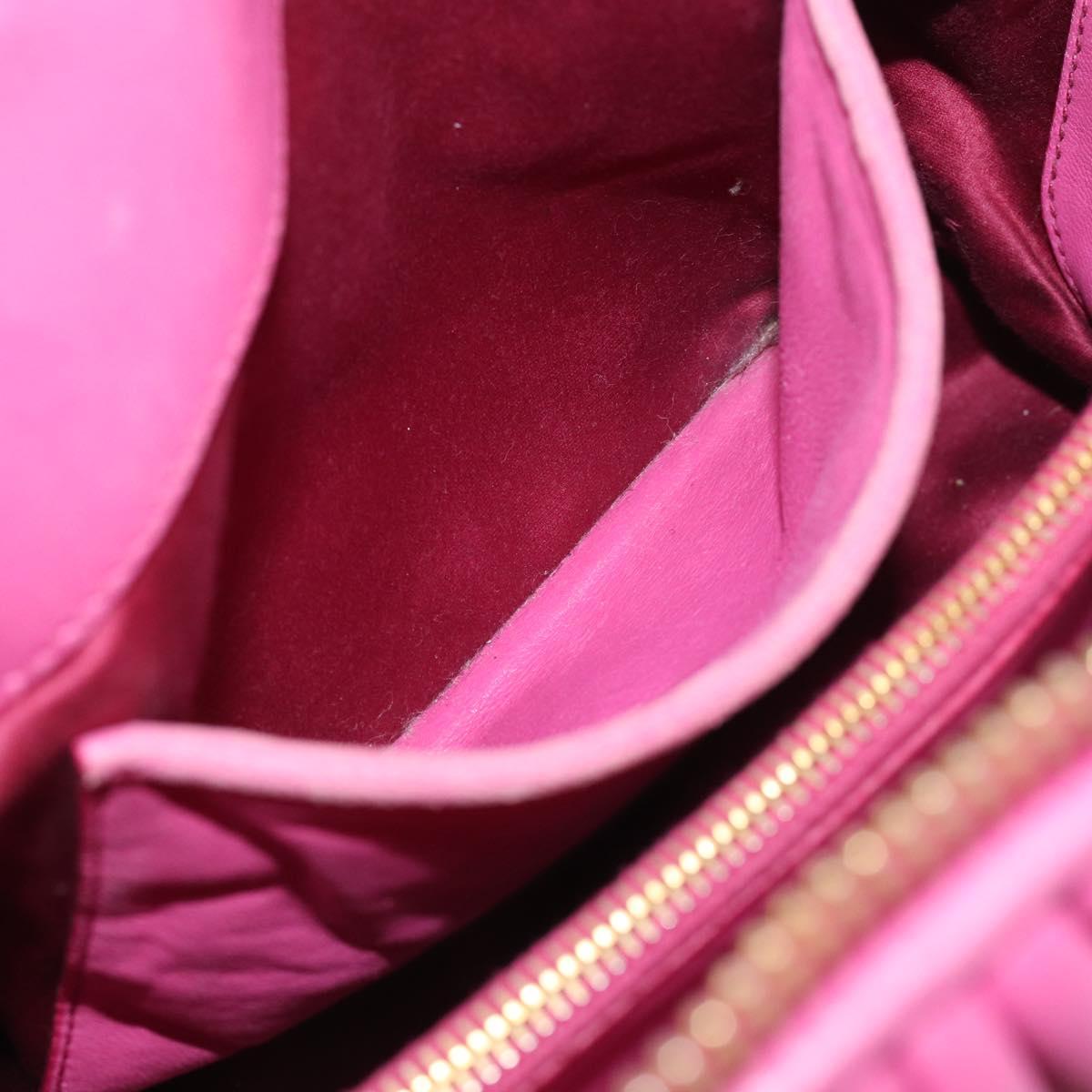 Miu Miu Matelasse Hand Bag Leather 2way Pink Gold Auth 212423M