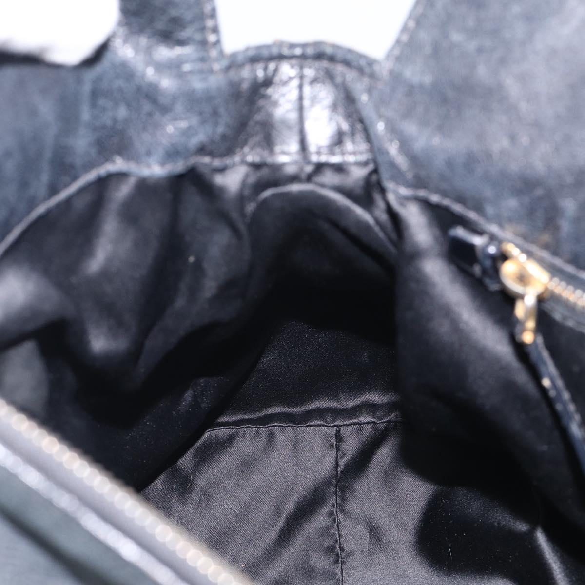Miu Miu Hand Bag Leather 2way Black Gold Auth 212428M