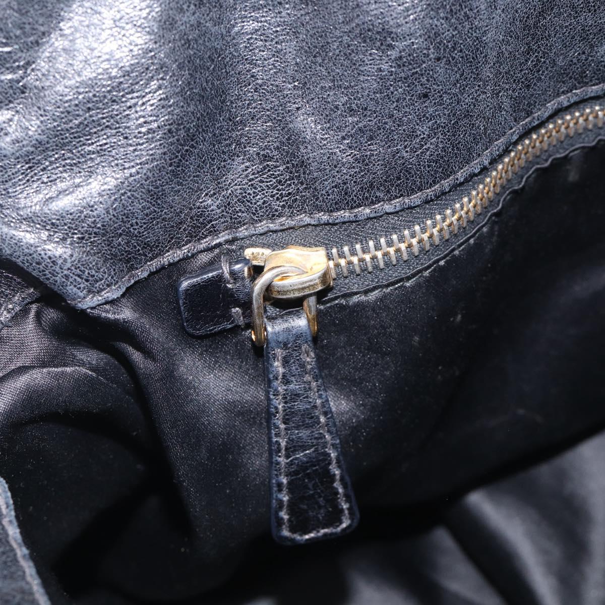 Miu Miu Hand Bag Leather 2way Black Gold Auth 212428M