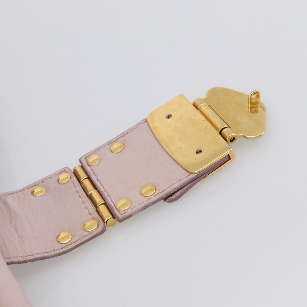 Miu Miu Matelasse Hand Bag Leather 2way Pink Gold Auth 212430A