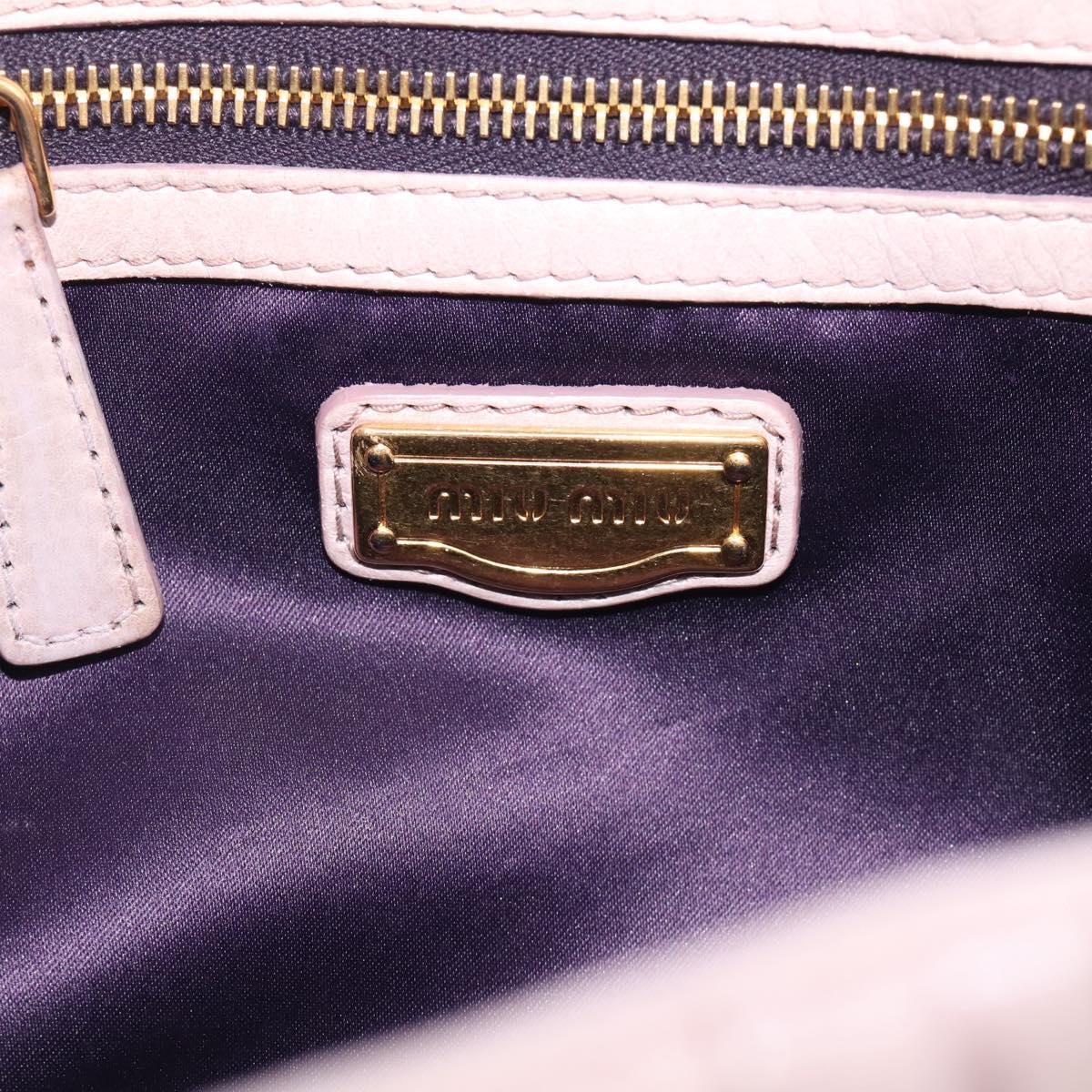 Miu Miu Matelasse Hand Bag Leather 2way Pink Gold Auth 212430A