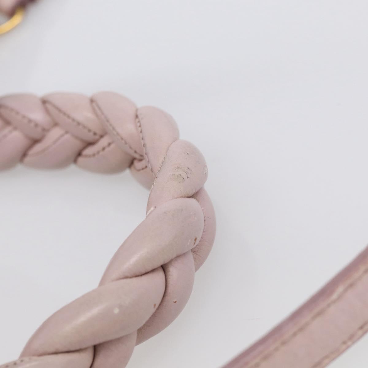 Miu Miu Matelasse Hand Bag Leather 2way Pink Gold Auth 212430A