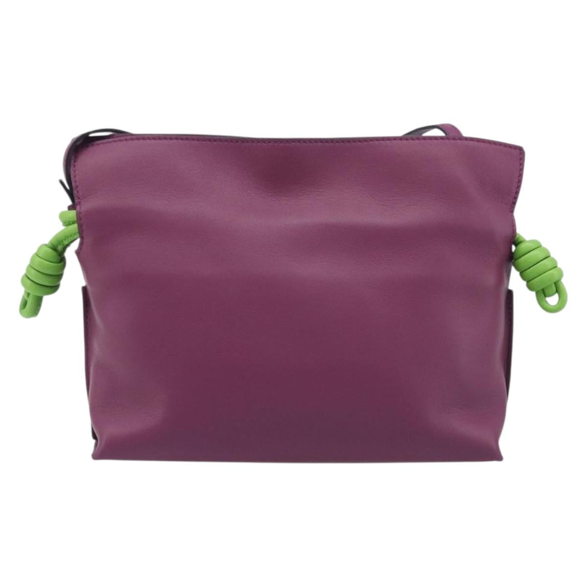 LOEWE × Studio Ghibli flamenco Shoulder Bag Leather Purple Auth 212433SM