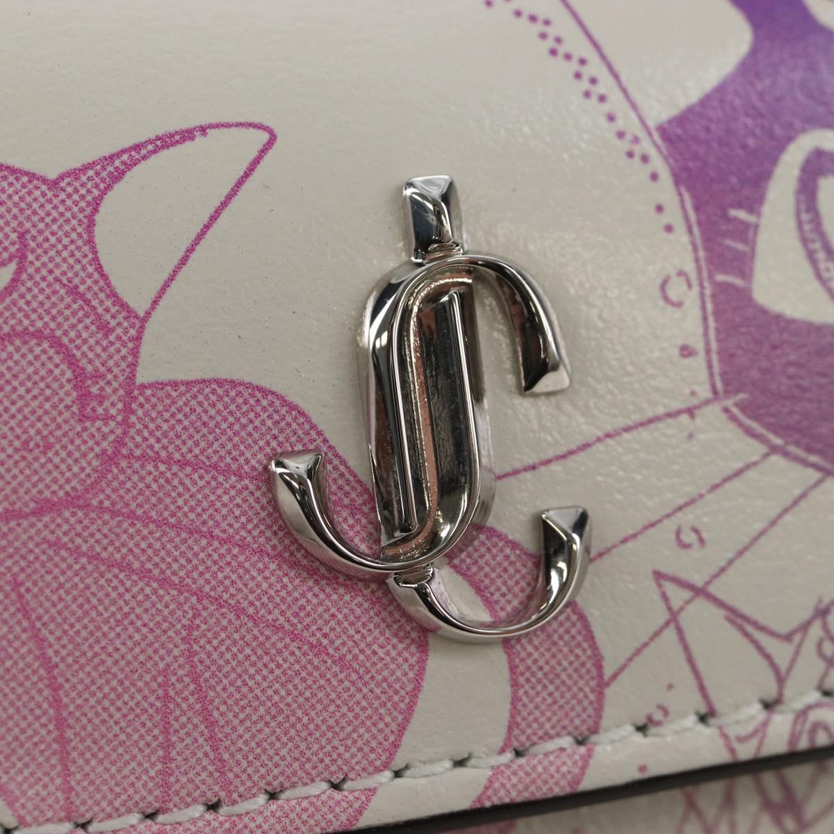 Jimmy Choo AirPods Case Luna Artemis Diana Leather White Auth 212442SM