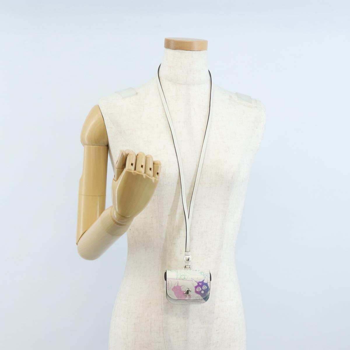 Jimmy Choo AirPods Case Luna Artemis Diana Leather White Auth 212442SM