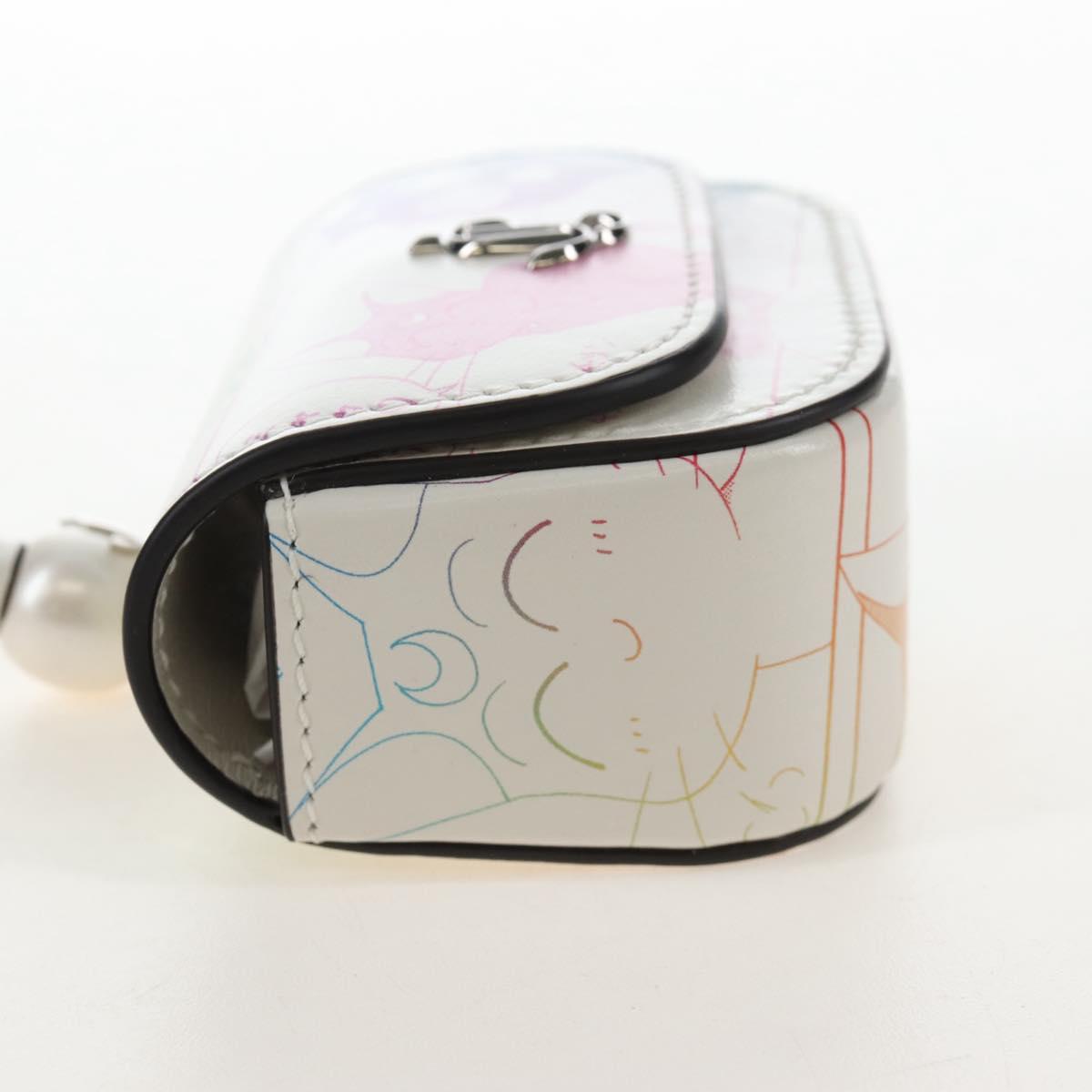Jimmy Choo AirPods Case Luna Artemis Diana Leather White Auth 212442SM