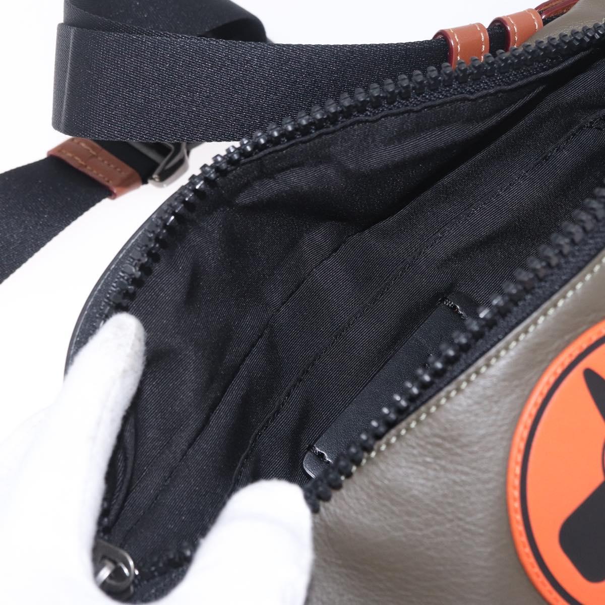 Coach x Michael B. Jordan × NARUTO Waist bag Leather Khaki Auth 212445M