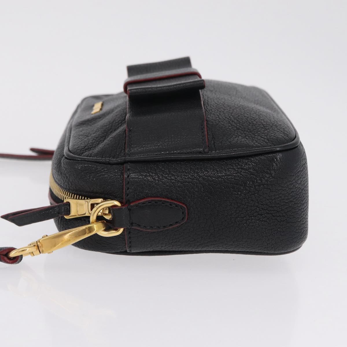 Miu Miu Shoulder Bag Leather Black Gold Auth 212453A