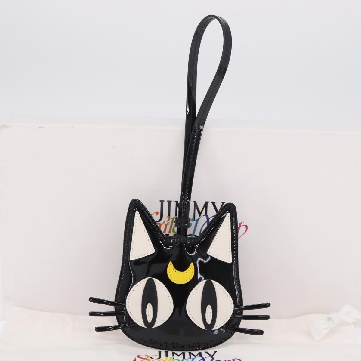 Jimmy Choo x Sailor Moon Luna Card Case Leather Black Auth 212454SM