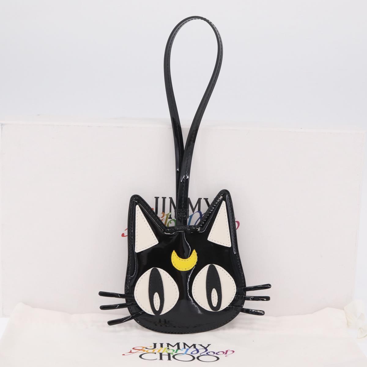 Jimmy Choo x Sailor Moon Luna Card Case Leather Black Auth 212455SM