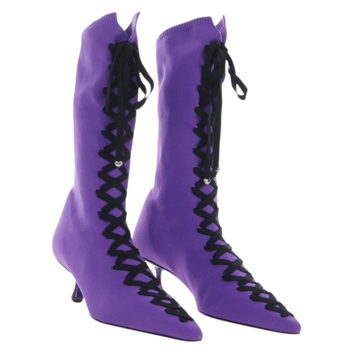 Jimmy Choo x Sailor Moon Sailor Saturn Boots knitted Fabrics 36 Auth 212458SM