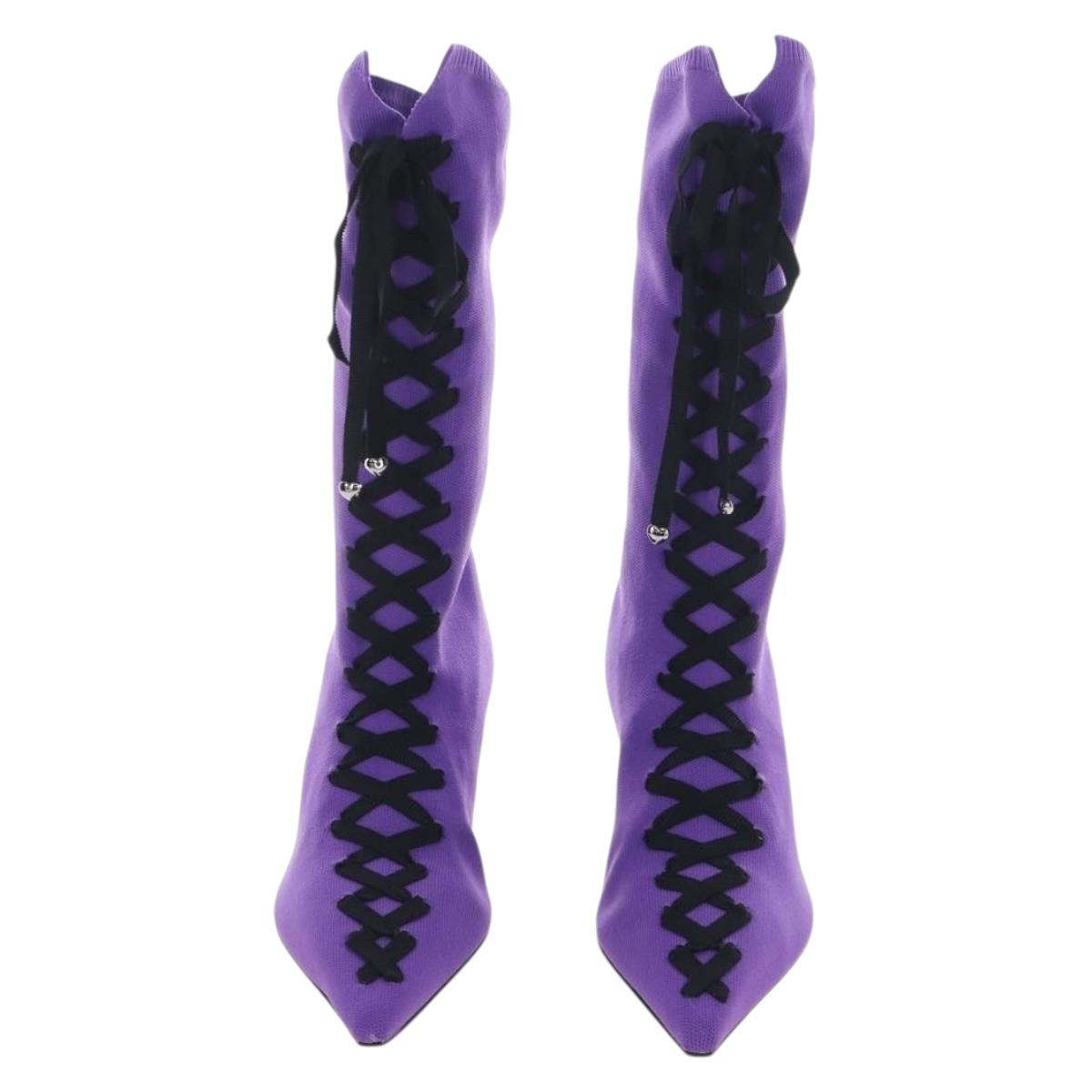 Jimmy Choo x Sailor Moon Sailor Saturn Boots knitted Fabrics 36 Auth 212458SM