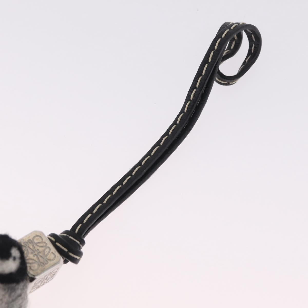 LOEWE Baby Penguin Bag Charm Felt Gray Silver Auth 212470M