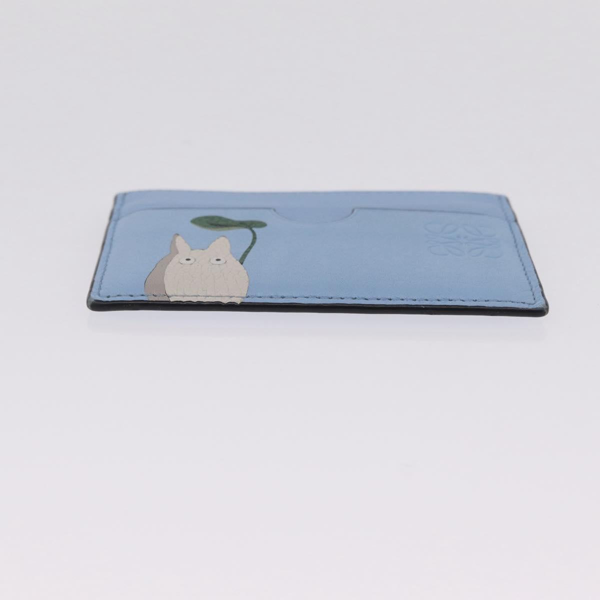 LOEWE x Studio Ghibli Little Totoro Card Case Leather Light Blue Auth 212472SAM