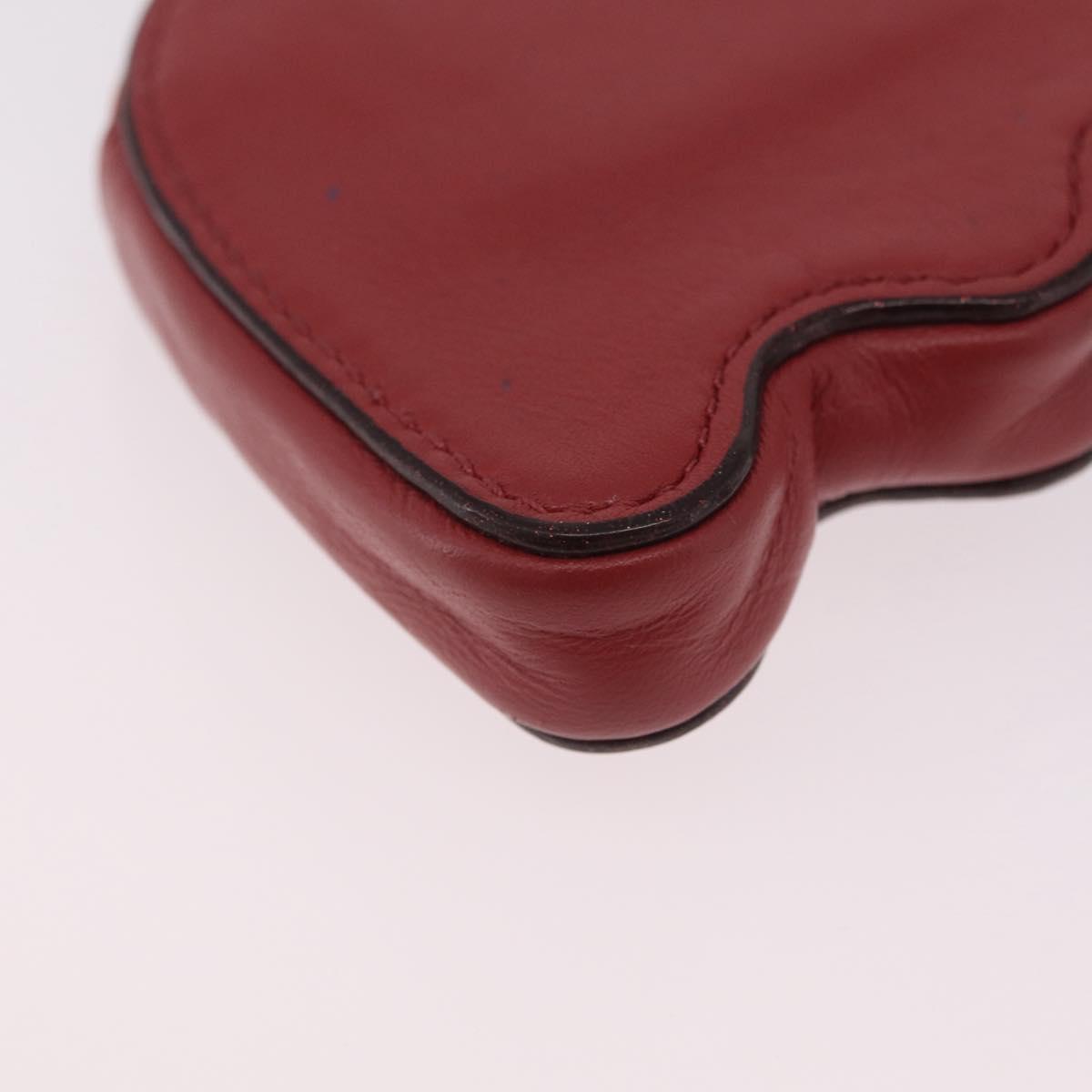 Coach x PAC MAN Coin Purse Leather Red Gold Auth 212473A