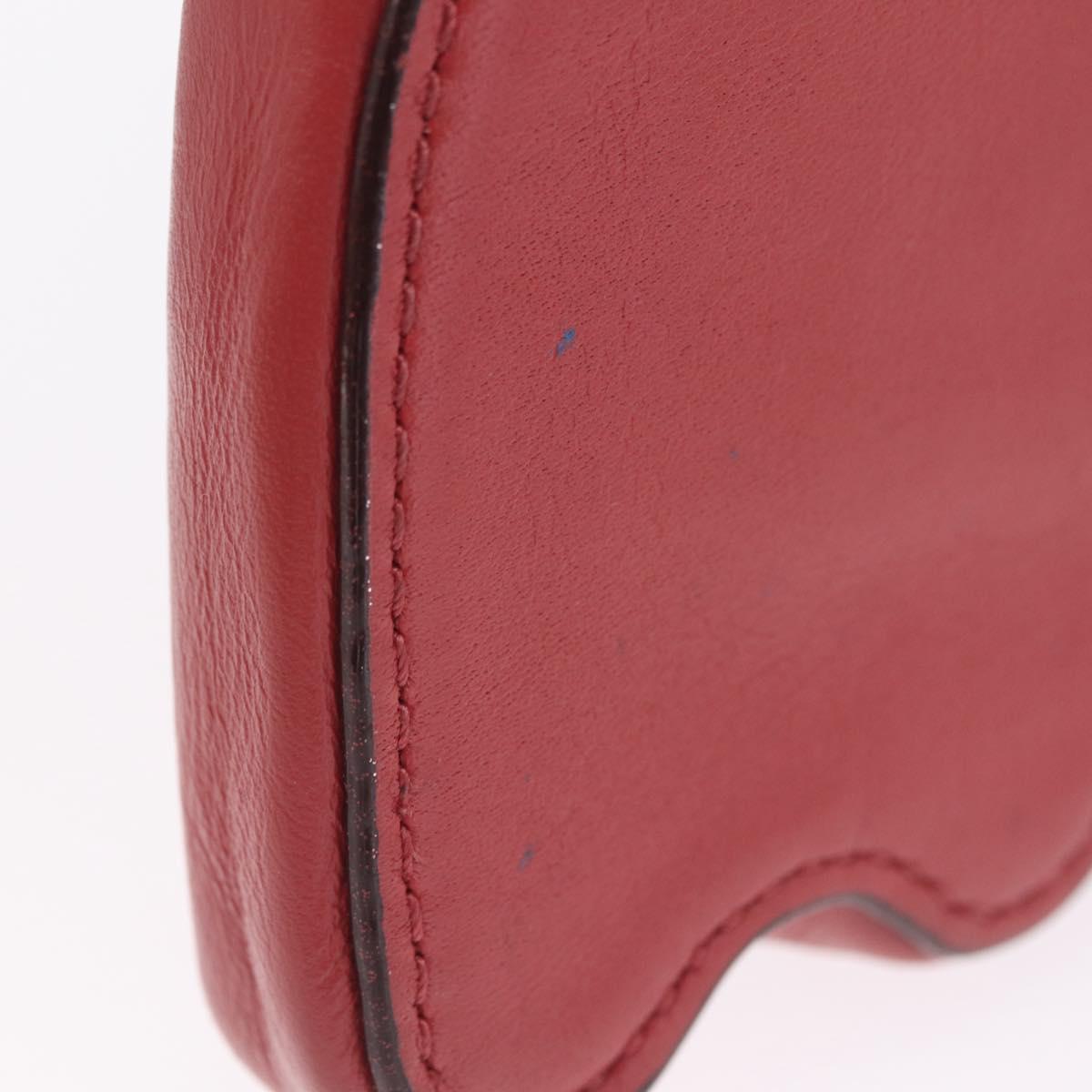 Coach x PAC MAN Coin Purse Leather Red Gold Auth 212473A